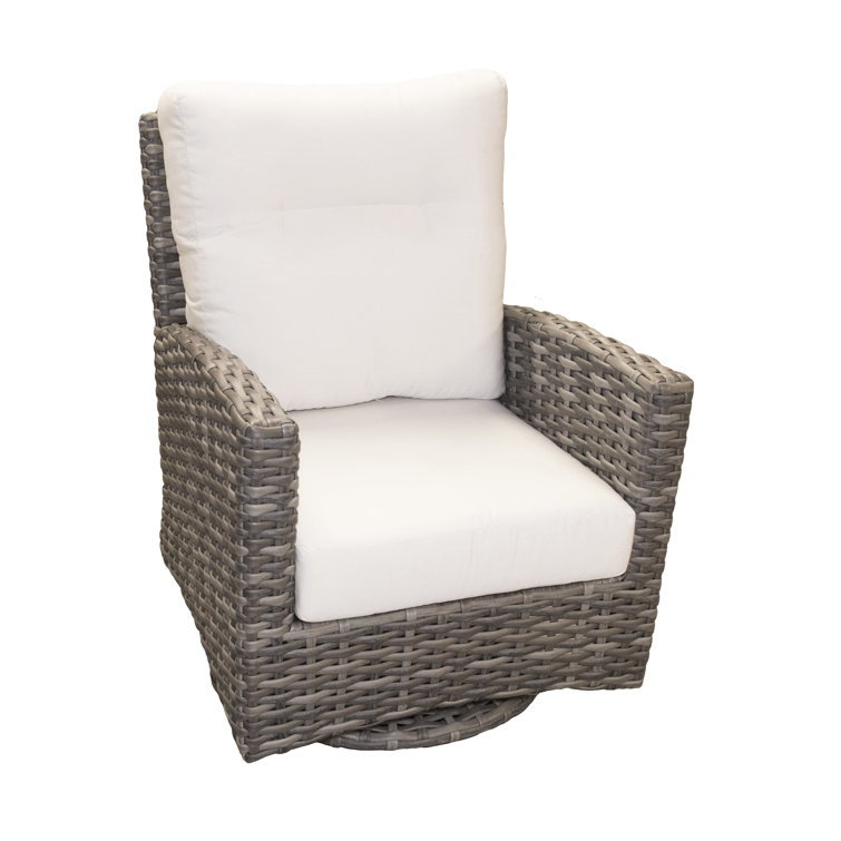 Highland Dunes Outdoor Lexington Gliding Wicker/Rattan Chair with Cushions Wayfair